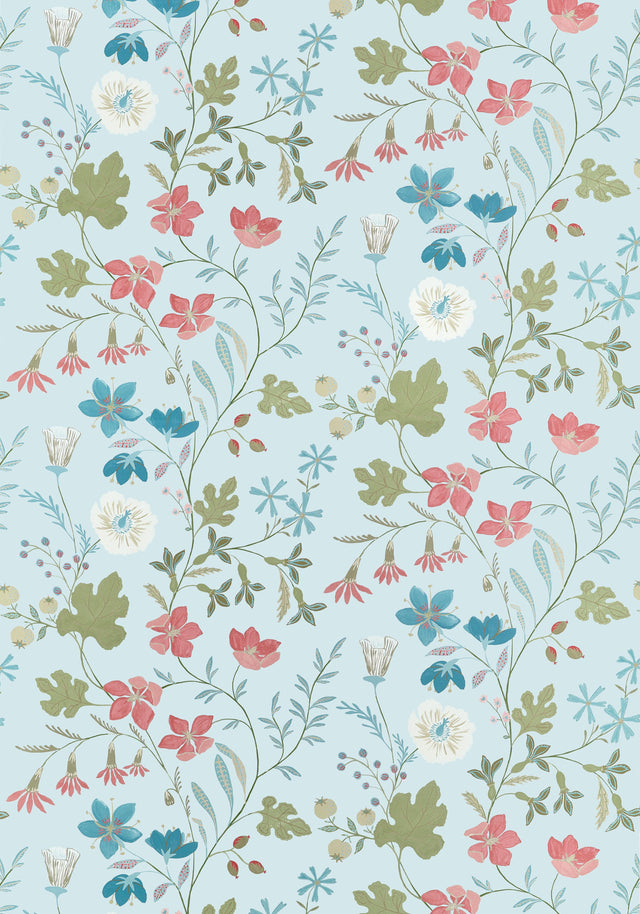 Thibaut Bloom Spa Blue Fabric