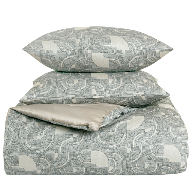 Ann Gish Charcoal/Pumice Queen Lugano Comforter Set
