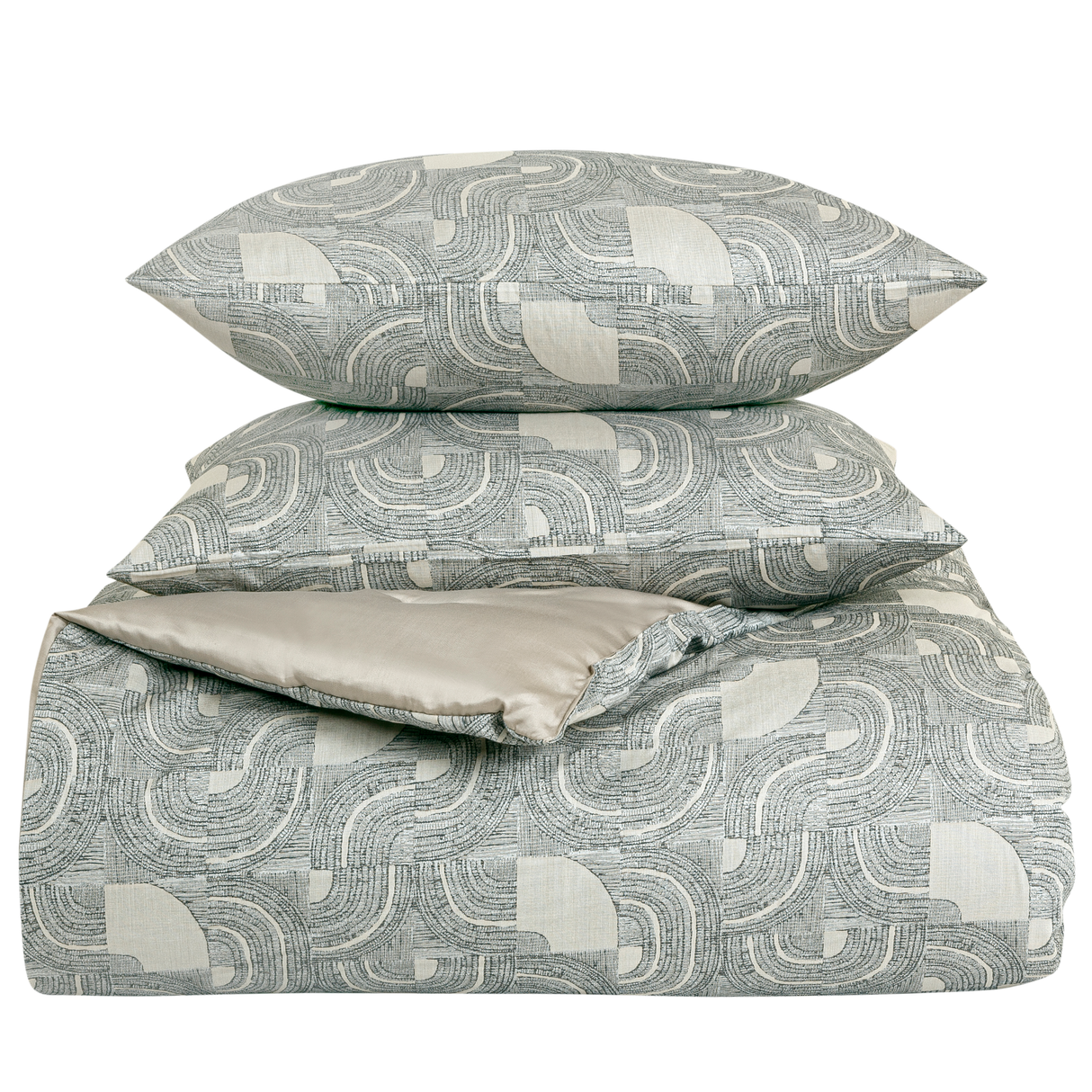 Ann Gish Charcoal/Pumice King Lugano Comforter Set