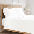 Ann Gish White/White Twin Ready-to-Bed 2.0 Cotton & Trim Sheet Set