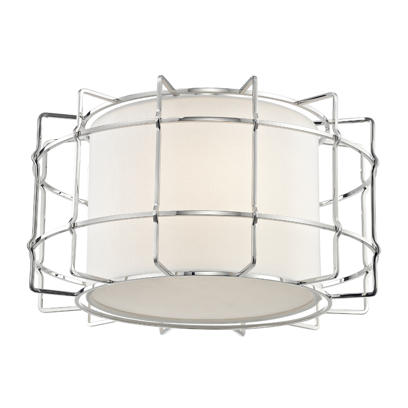 Hudson Valley Lighting Sovereign POLISHED NICKEL 16W x 9H Flush Mount
