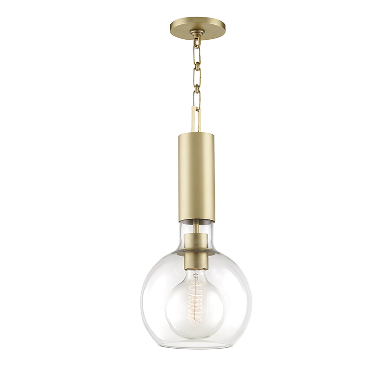 Hudson Valley Lighting Raleigh AGED BRASS 9W x 19.75H Pendant