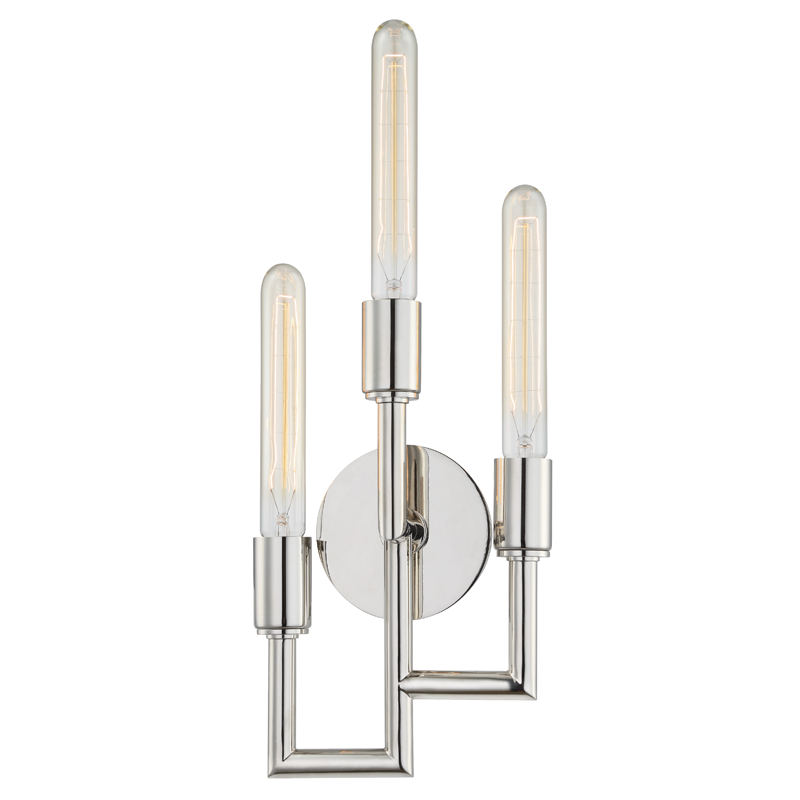 Hudson Valley Lighting Angler POLISHED NICKEL 7.75W x 19.5H Wall Sconce
