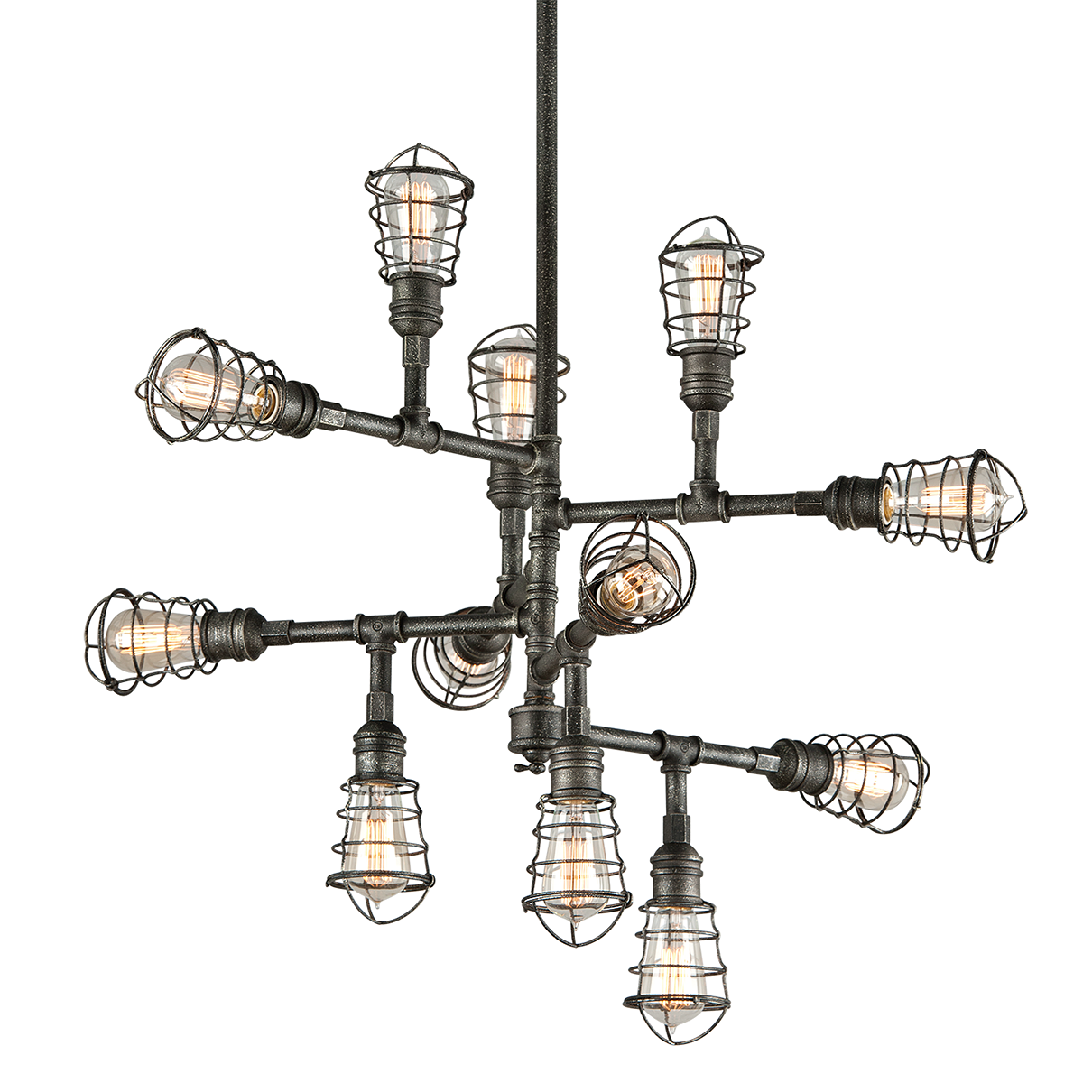 Troy Lighting Conduit AGED PEWTER 34.25W x 30.75H Chandelier