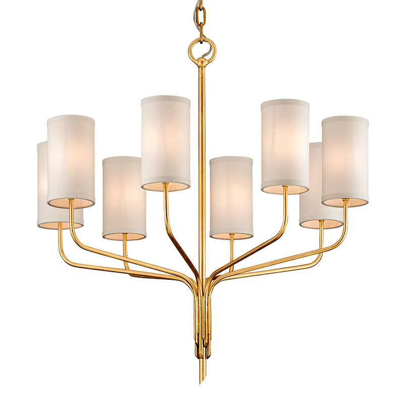 Troy Lighting Juniper TEXTURED GOLD LEAF 32W x 32.75L x 35H Chandelier