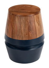 ZUO Tornos Side Table Walnut & Deep Blue