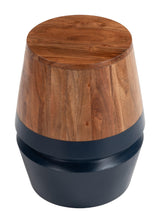 ZUO Tornos Side Table Walnut & Deep Blue