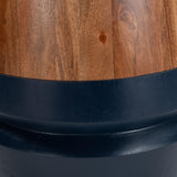 ZUO Tornos Side Table Walnut & Deep Blue