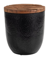 ZUO Duskan Storage Side Table Natural & Black