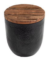 ZUO Duskan Storage Side Table Natural & Black