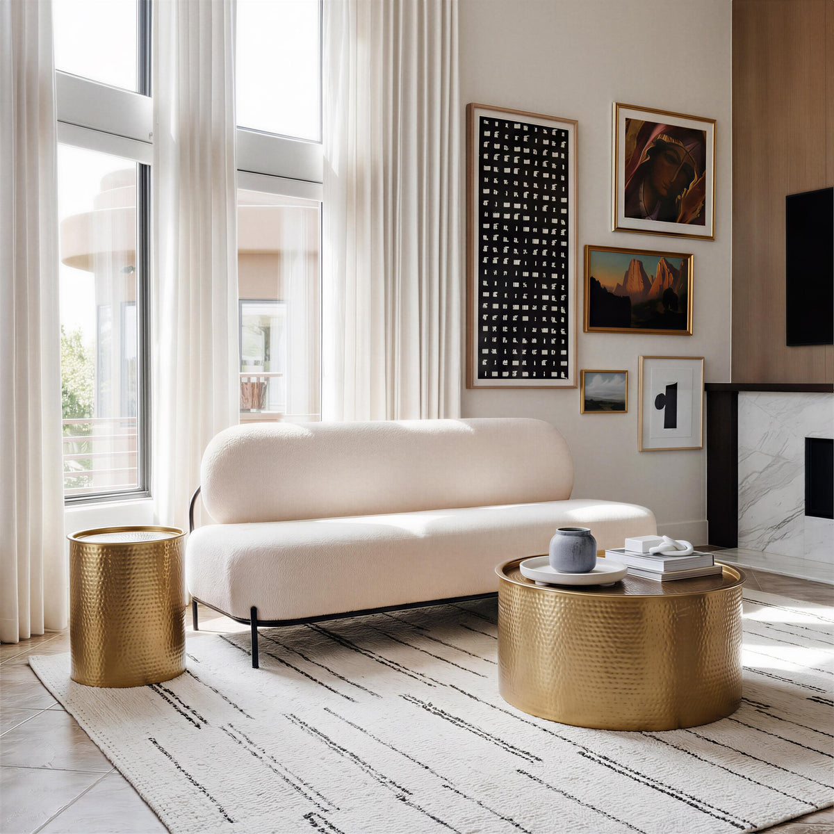 ZUO Coldveil Storage Side Table Gold