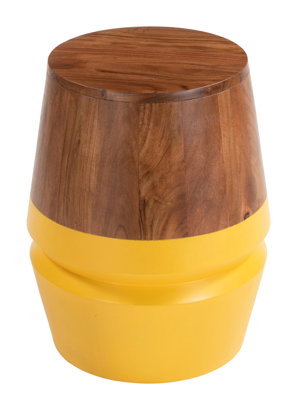 ZUO Tornos Side Table Walnut & Yellow