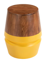 ZUO Tornos Side Table Walnut & Yellow