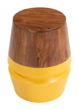 ZUO Tornos Side Table Walnut & Yellow