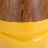 ZUO Tornos Side Table Walnut & Yellow
