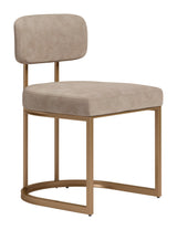 ZUO Velar Dining Chair (Set of 2) Beige & Bronze