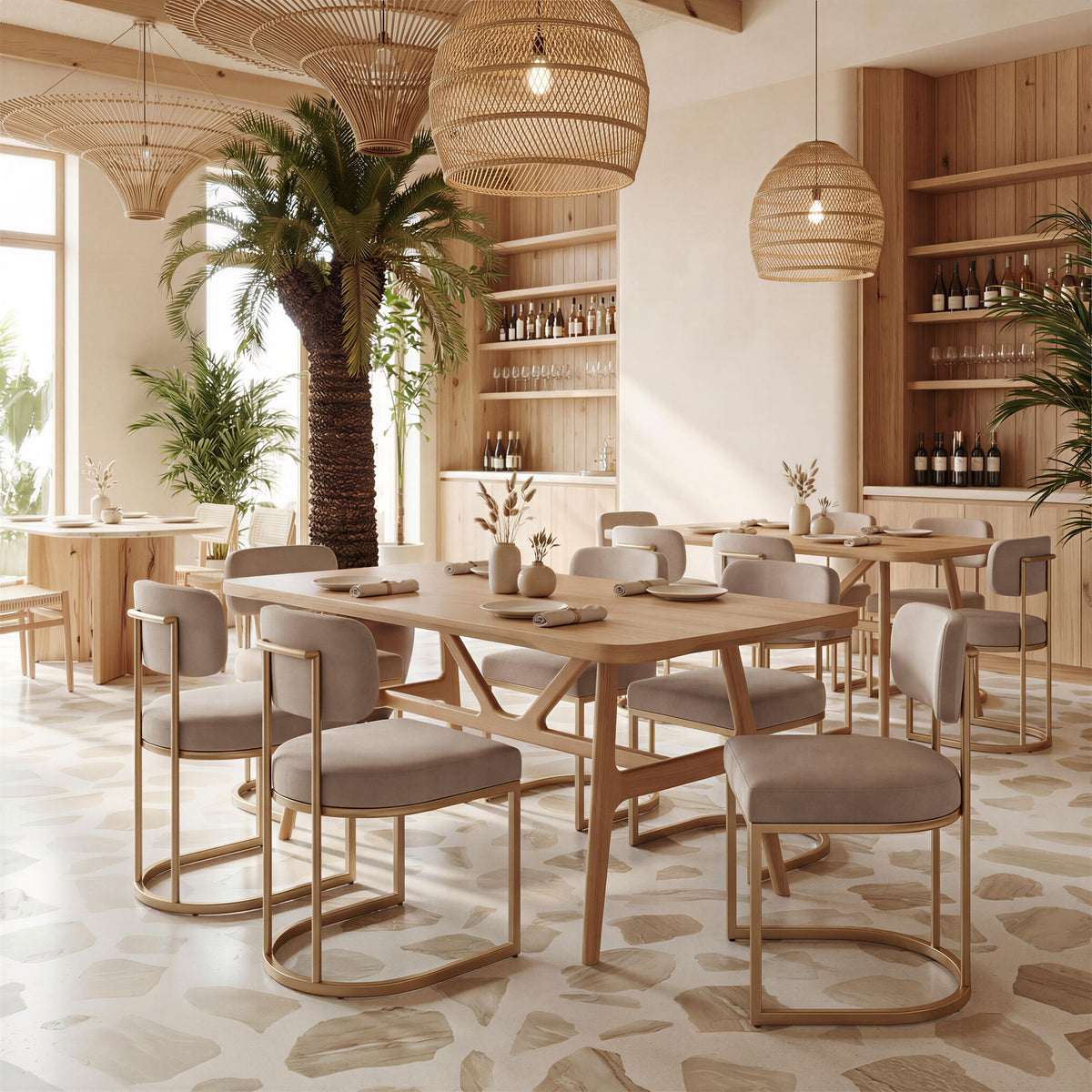 ZUO Velar Dining Chair (Set of 2) Beige & Bronze