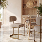 ZUO Velar Dining Chair (Set of 2) Beige & Bronze