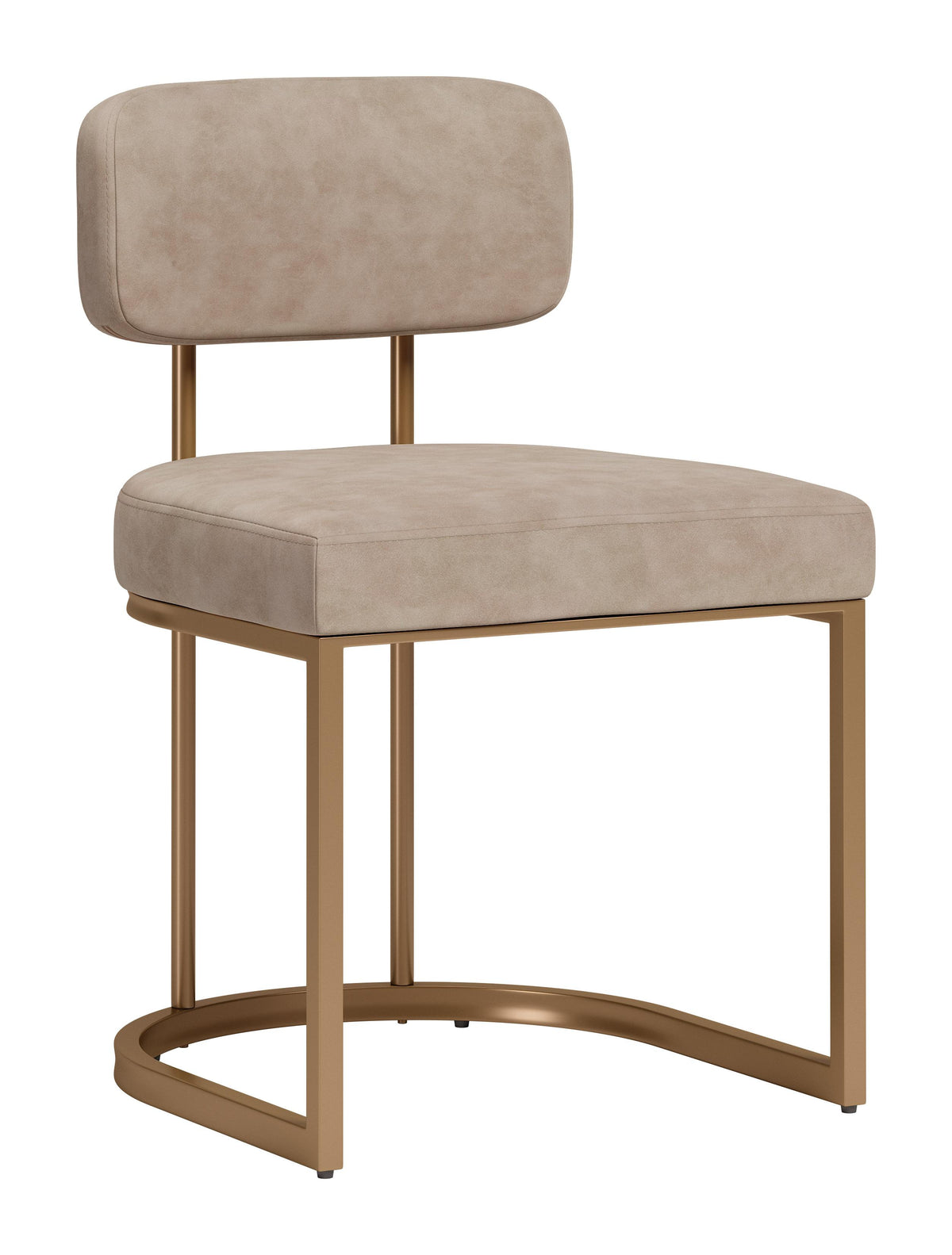 ZUO Velar Dining Chair (Set of 2) Beige & Bronze