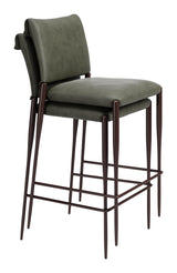 ZUO Freesia Barstool (Set of 2) Olive Green