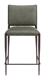 ZUO Freesia Counter Stool (Set of 2) Olive Green