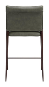 ZUO Freesia Counter Stool (Set of 2) Olive Green