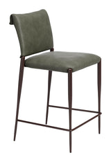 ZUO Freesia Counter Stool (Set of 2) Olive Green