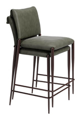 ZUO Freesia Counter Stool (Set of 2) Olive Green
