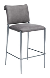 ZUO Freesia Barstool (Set of 2) Charcoal Gray