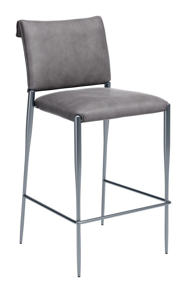 ZUO Freesia Barstool (Set of 2) Charcoal Gray