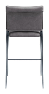 ZUO Freesia Barstool (Set of 2) Charcoal Gray
