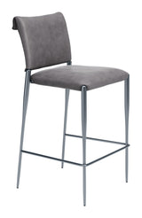 ZUO Freesia Barstool (Set of 2) Charcoal Gray
