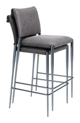 ZUO Freesia Barstool (Set of 2) Charcoal Gray