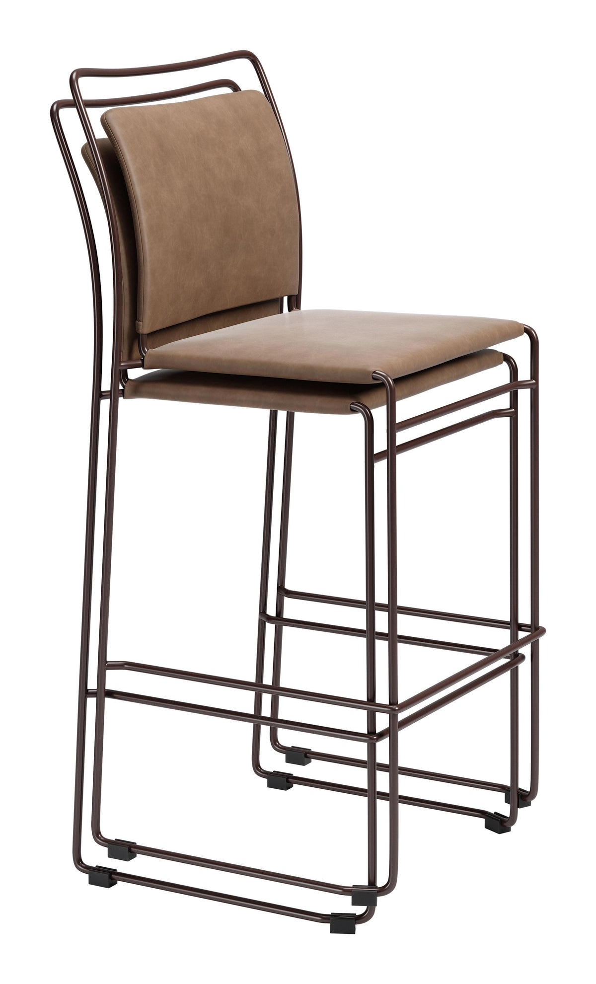 ZUO Verbena Barstool (Set of 2) Brown