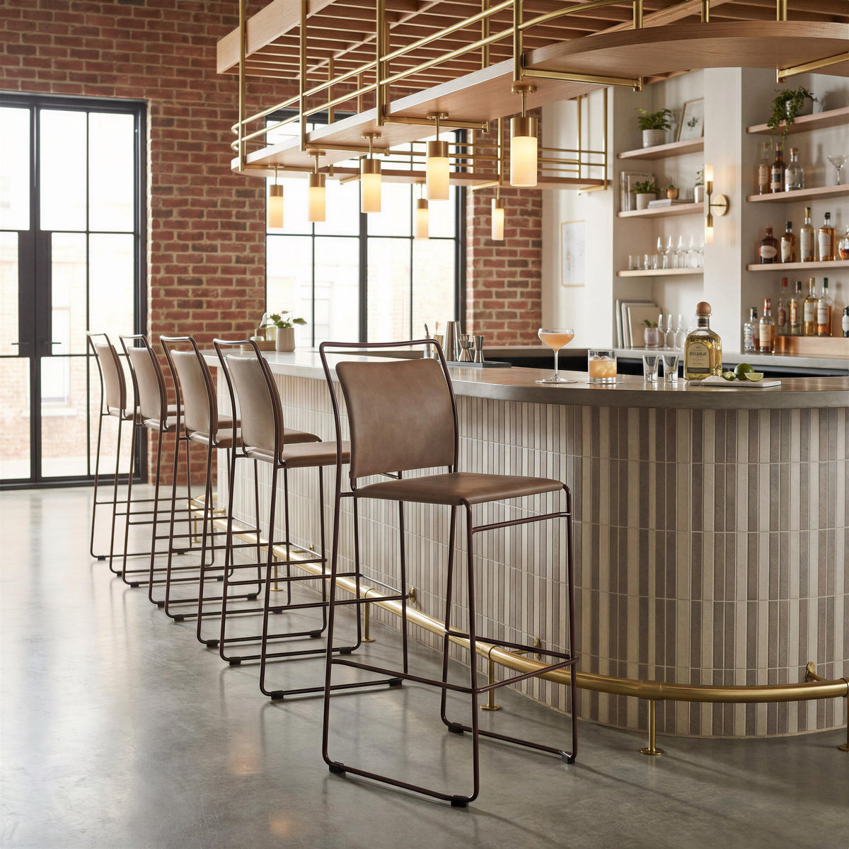 ZUO Verbena Barstool (Set of 2) Brown
