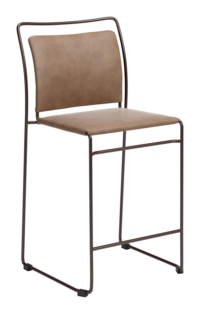 ZUO Verbena Counter Stool (Set of 2) Brown