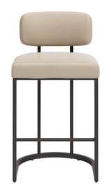 ZUO Velar Counter Stool (Set of 2) Beige & Gray