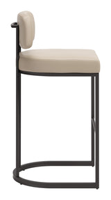 ZUO Velar Barstool (Set of 2) Beige & Gray