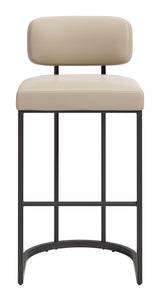 ZUO Velar Barstool (Set of 2) Beige & Gray