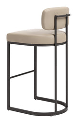 ZUO Velar Barstool (Set of 2) Beige & Gray