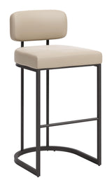 ZUO Velar Barstool (Set of 2) Beige & Gray