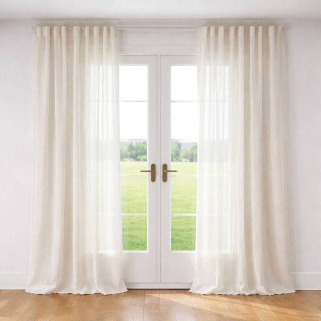 Ann Gish Bone 84x50 Veil Curtain