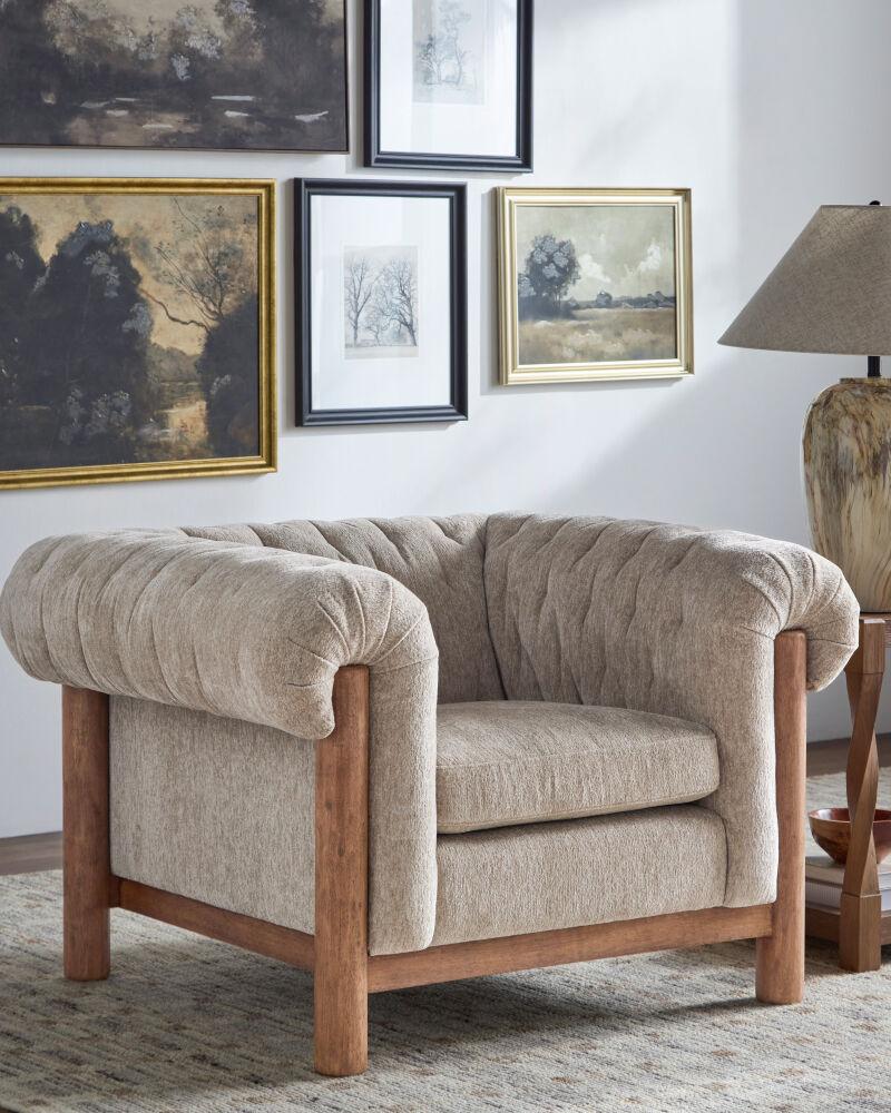 Surya Alden ALDN-003 31"H x 45"W x 40"D Accent Chair