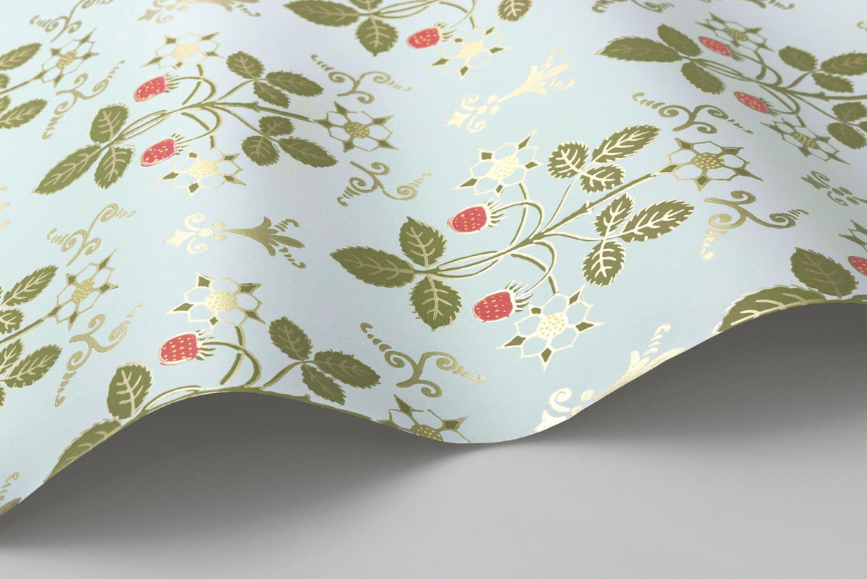 Cole & Son STRAWBERRY OLIVE/BLUE Wallpaper
