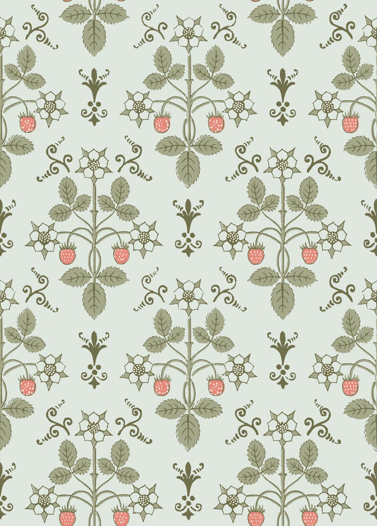 Cole & Son STRAWBERRY DUCK EGG Wallpaper
