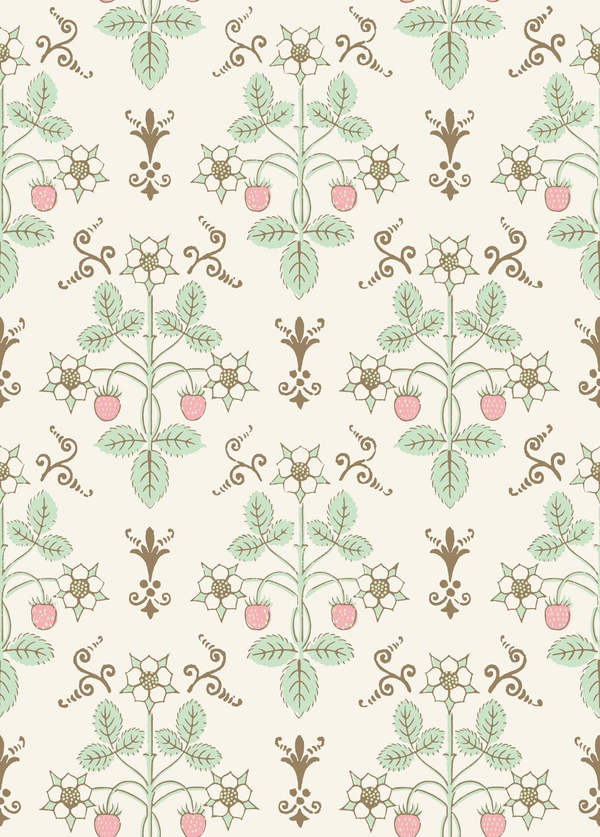 Cole & Son STRAWBERRY BLUSH/MINT Wallpaper