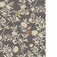 Cole & Son ROSEBERRY WITH BIRDS CHARCOAL Wallpaper