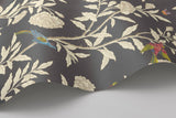 Cole & Son ROSEBERRY WITH BIRDS CHARCOAL Wallpaper