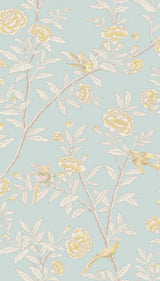 Cole & Son ROSEBERRY WITH BIRDS P BLUE Wallpaper