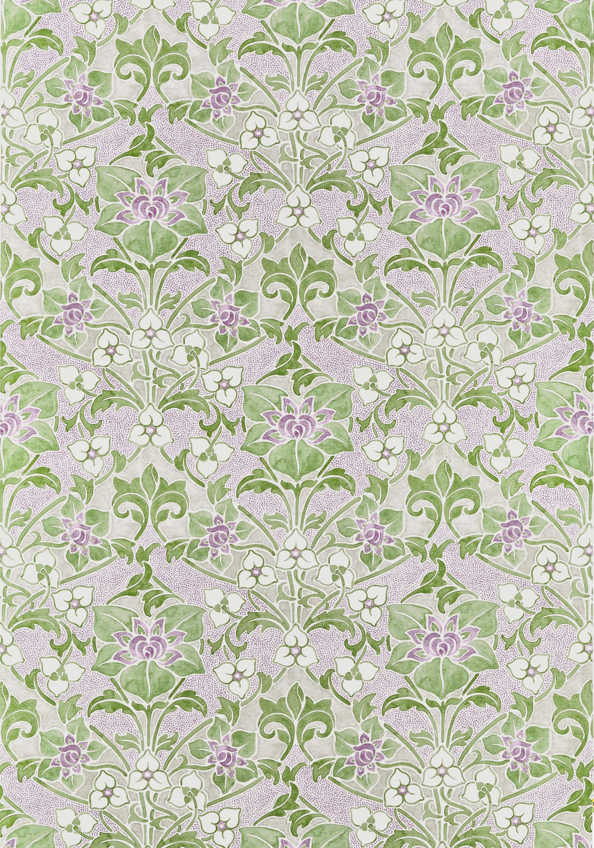 Thibaut Woodford Lilac And Green Fabric